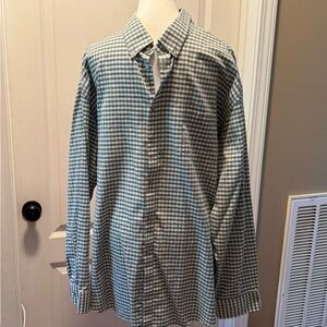 Van Heusen Pine Green and White Gingham Shirt